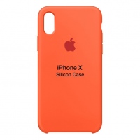 Оригинальный силиконовый чехол для iPhone X (Оранжевый)