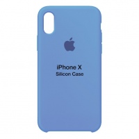Оригинальный силиконовый чехол для iPhone X (Светло-синий)