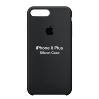 Оригинальный силиконовый чехол для iPhone 8 Plus (Чёрный)