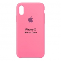 Оригинальный силиконовый чехол для iPhone X (Розовый)