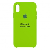Оригинальный силиконовый чехол для iPhone X (Зелёный)