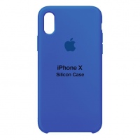 Оригинальный силиконовый чехол для iPhone X (Тёмно-синий)